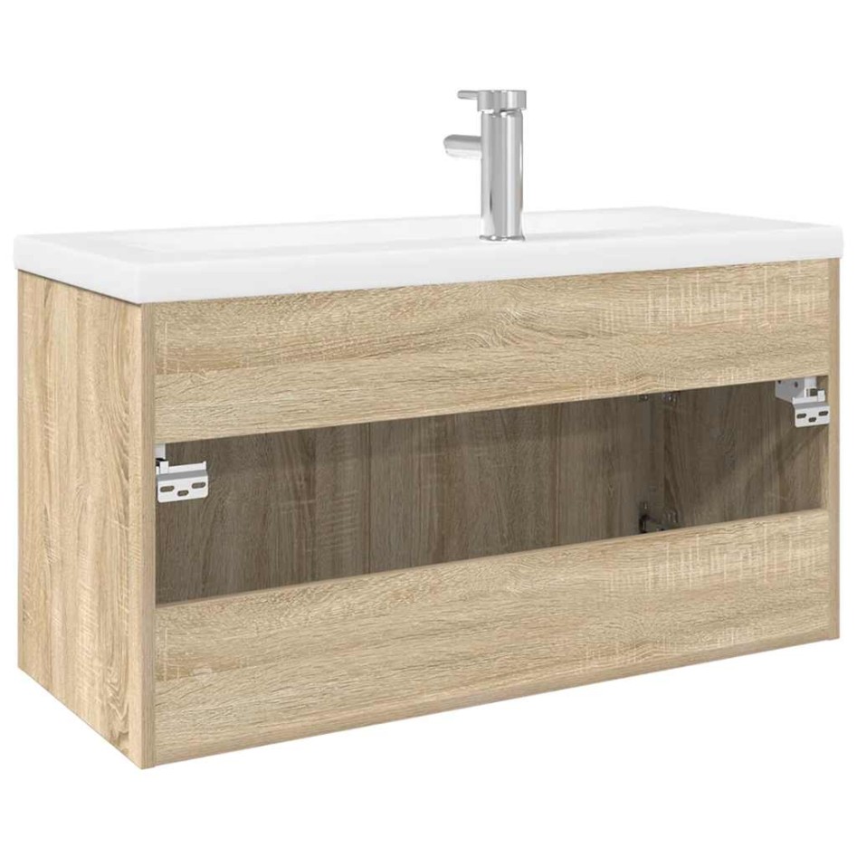 Mueble de baño con lavabo integrado roble
