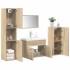 Juego de muebles de baño 5 pzas madera ingeniería roble
