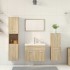 Juego de muebles de baño 5 pzas madera ingeniería roble
