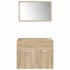 Juego de muebles de baño 5 pzas madera ingeniería roble