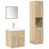 Juego de muebles de baño 4 pzas contrachapada roble