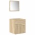 Juego de muebles de baño 4 pzas contrachapada roble