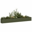 Jardinera de acero laminado en frío verde oliva 360x40x40 cm