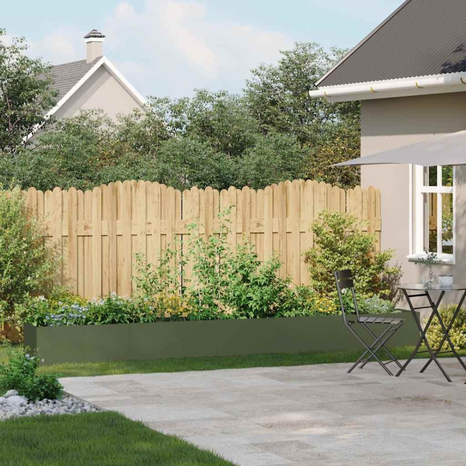 Jardinera de acero laminado en frío verde oliva 360x40x40