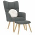 Sillón de relax con taburete tela gris