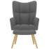 Sillón de relax con taburete tela gris
