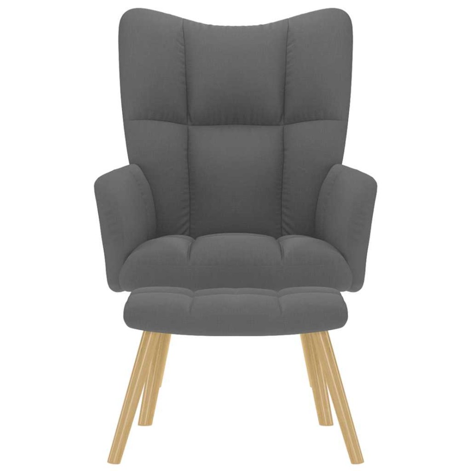 Sillón de relax con taburete tela gris
