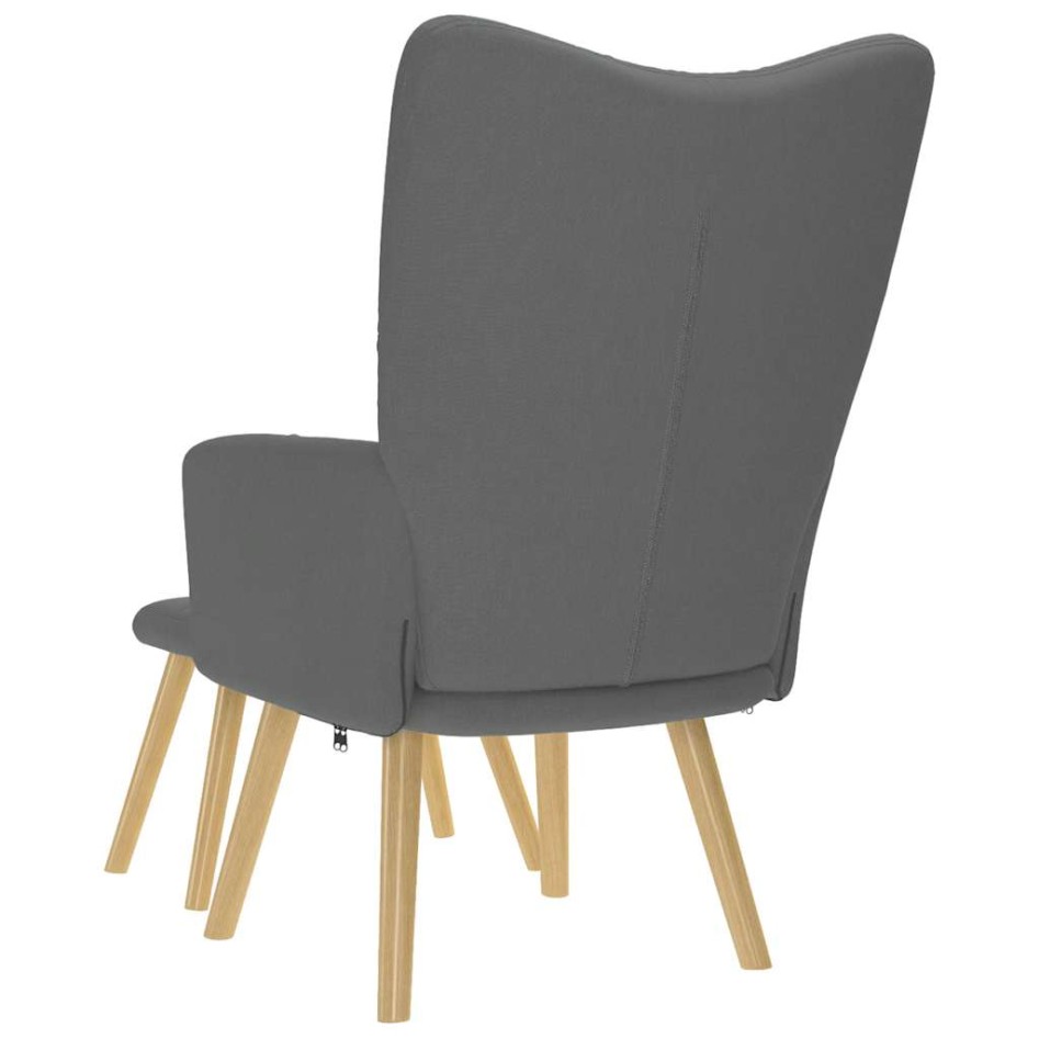 Sillón de relax con taburete tela gris