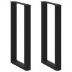Patas de mesa de centro forma U 2uds acero negro 50x(90-91) cm