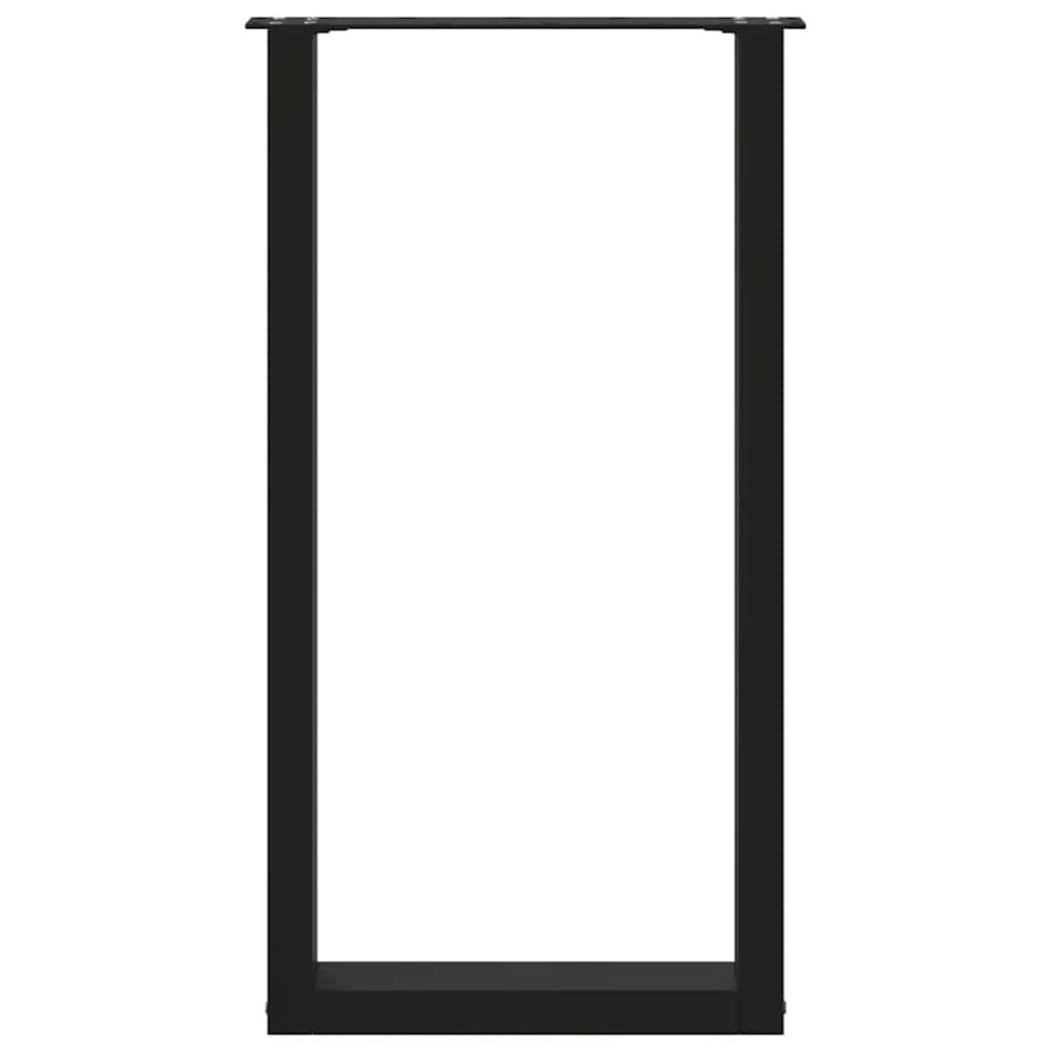 Patas de mesa de centro forma U 2uds acero negro 50x(90-91)