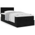 Estructura cama otomana colchón terciopelo negra 90x190