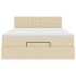 Cama otomana con colchón de tela color crema 140x190