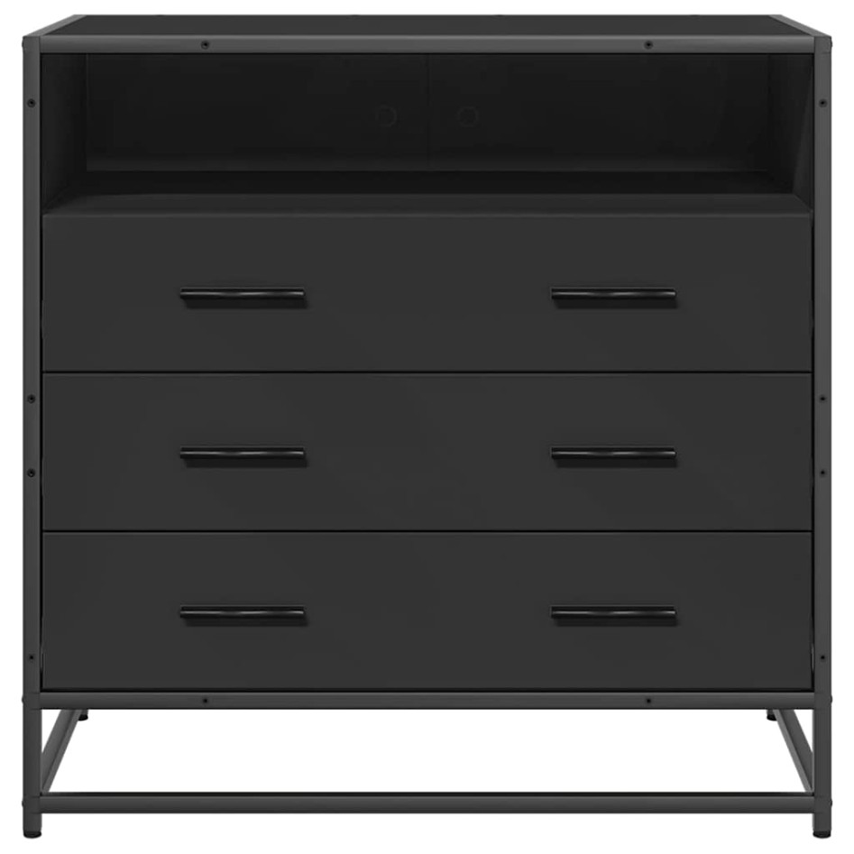 Cajonera de madera contrachapada negro 70x41x70