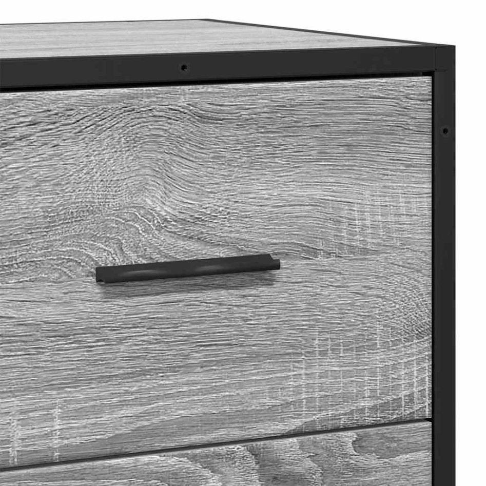 Aparador madera ingeniería y metal gris Sonoma 68x35x76