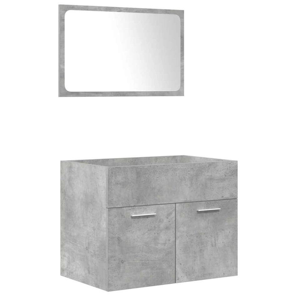 Juego muebles de baño 4 pzas madera contrachapada gris