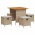 Set comedor de jardín 5 pzas con cojines ratán sintético