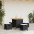 Set de muebles jardín 5 pzas con cojines ratán sintético