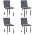 Sillas de comedor 4 unidades terciopelo gris