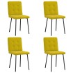 Sillas de comedor 4 unidades terciopelo amarillo