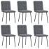 Sillas de comedor 6 unidades terciopelo gris