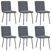 Sillas de comedor 6 unidades terciopelo gris oscuro