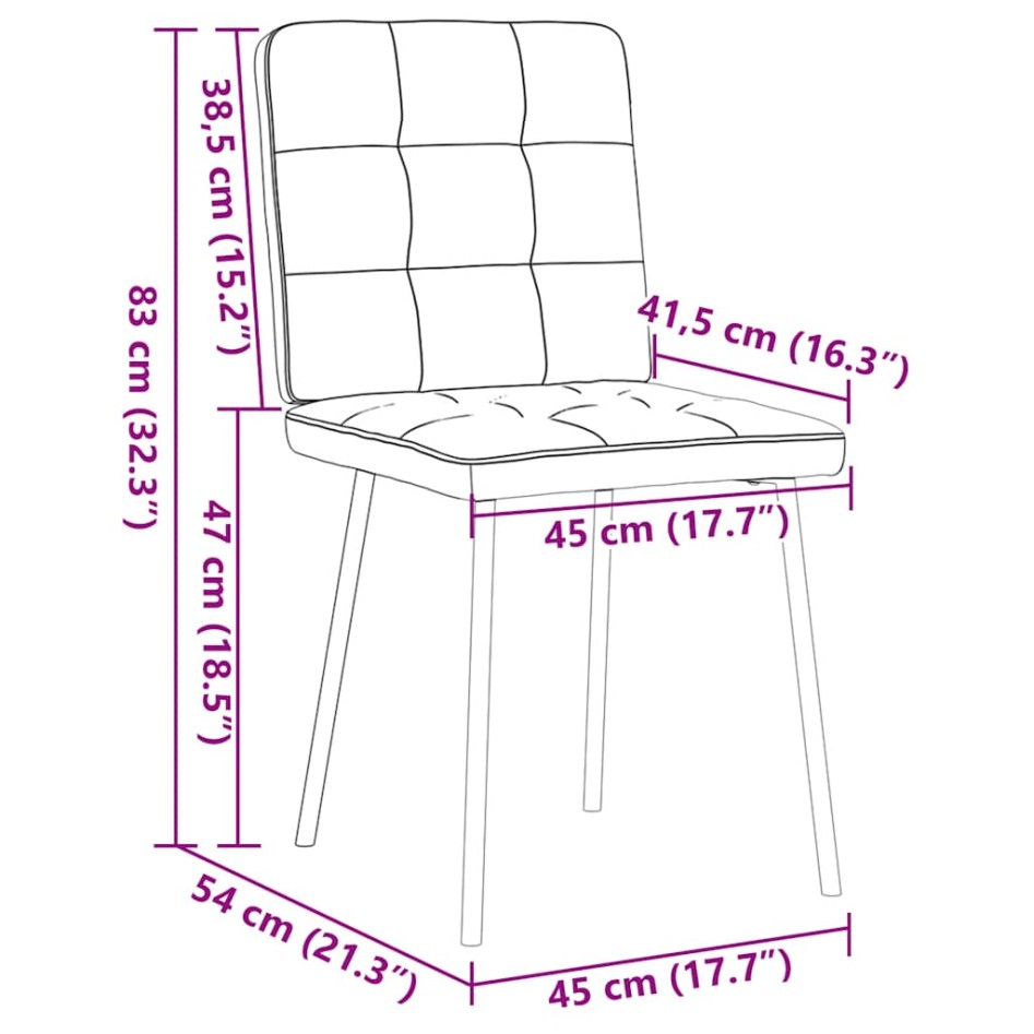 Sillas de comedor 6 unidades terciopelo gris