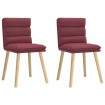 Sillas de comedor 2 unidades tela rojo tinto