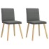 Sillas de comedor 2 unidades tela gris