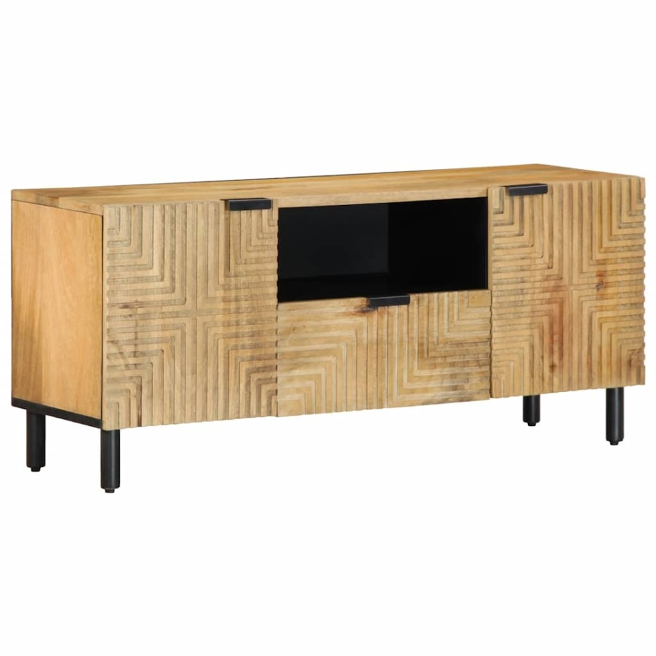 Mueble de TV marrón 105x33x46 cm madera maciza