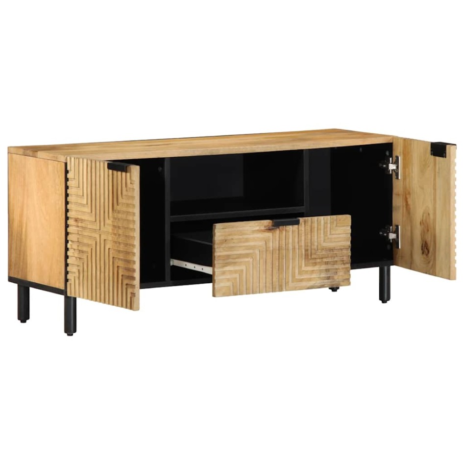 Mueble de TV marrón 105x33x46 cm madera maciza