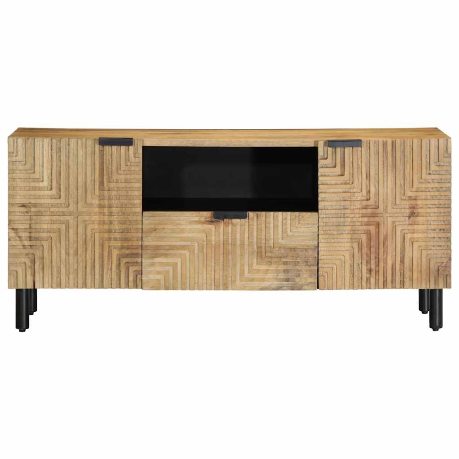 Mueble de TV marrón 105x33x46 cm madera maciza