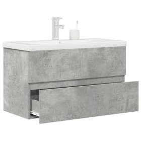 Set muebles de baño 2 piezas madera contrachapada gris