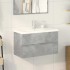 Set muebles de baño 2 piezas madera contrachapada gris