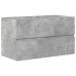 Set muebles de baño 2 piezas madera contrachapada gris