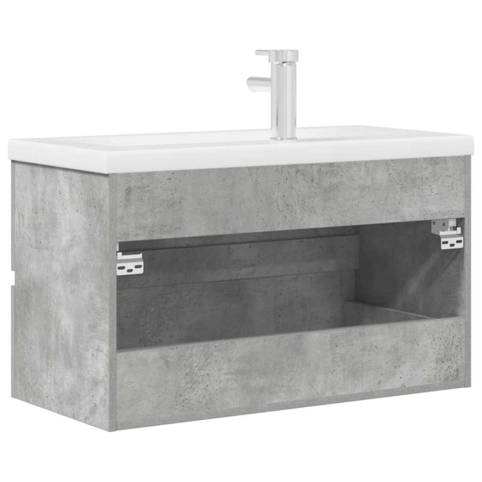 Set muebles de baño 2 piezas madera contrachapada gris