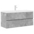 Set muebles de baño 2 piezas madera contrachapada gris
