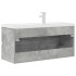 Set muebles de baño 2 piezas madera contrachapada gris