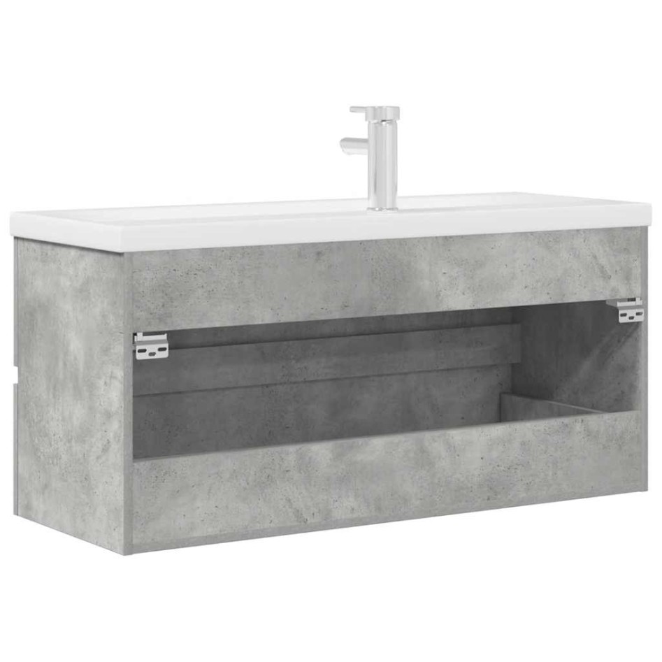 Set muebles de baño 2 piezas madera contrachapada gris
