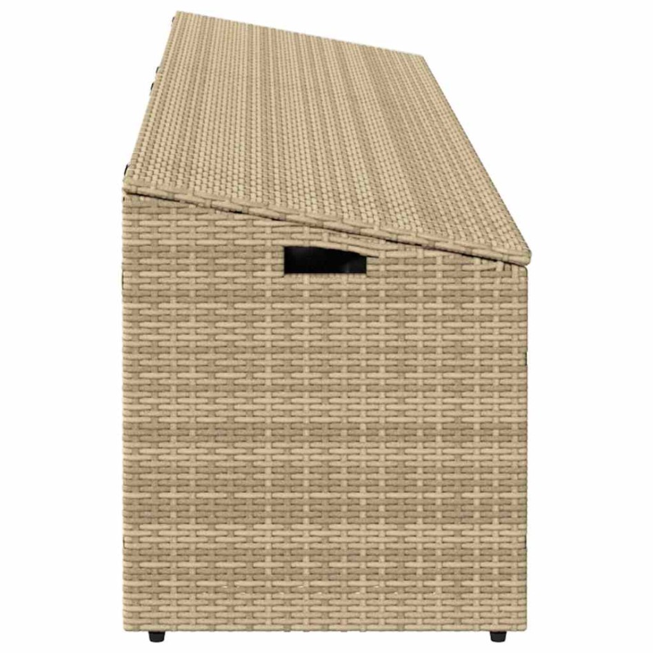 Caja de almacenaje jardín ratán beige 220x50x58