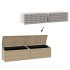 Caja de almacenaje jardín ratán beige 220x50x58