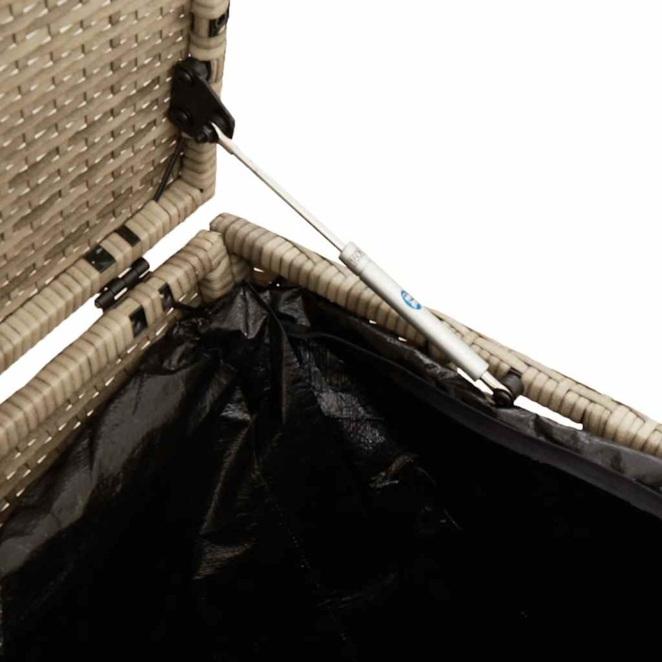 Caja de almacenaje jardín ratán beige 220x50x58