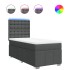 Cama box spring con colchón tela gris oscuro 100x200