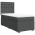Cama box spring con colchón tela gris oscuro 100x200