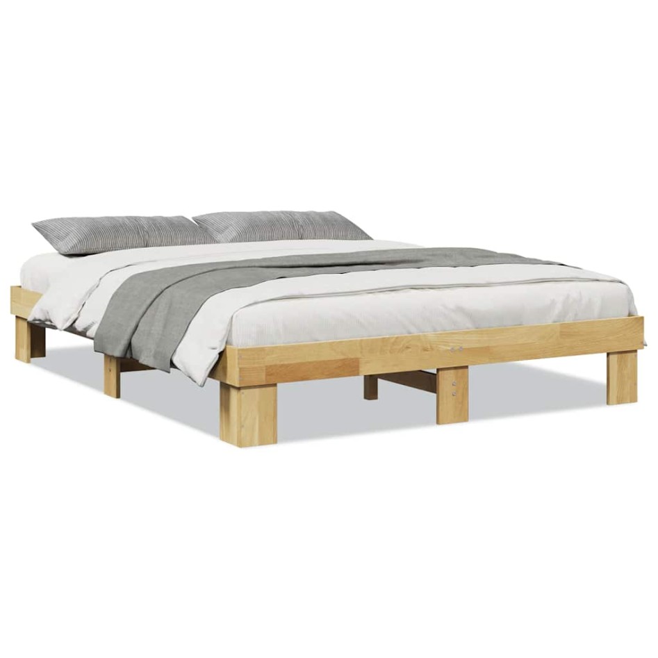 Estructura de cama sin colchón 150x200 cm madera maciza
