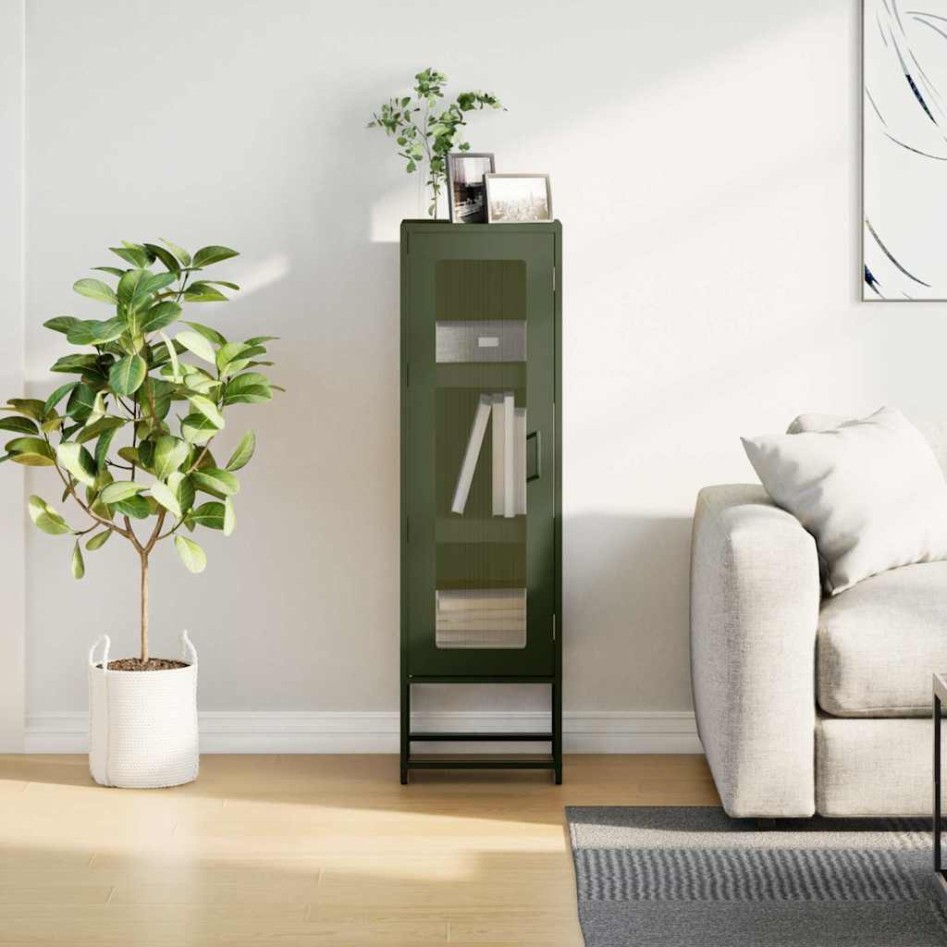 Aparador de acero laminado en frío verde oliva 36x39x123