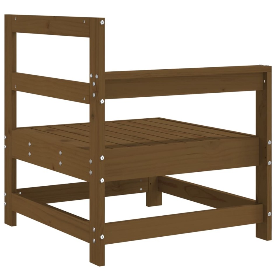 Sofás de esquina de jardín 2 uds madera maciza pino marrón