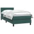 Cama box spring con colchón terciopelo verde oscuro 90x220