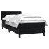 Cama box spring con colchón terciopelo negro 90x220