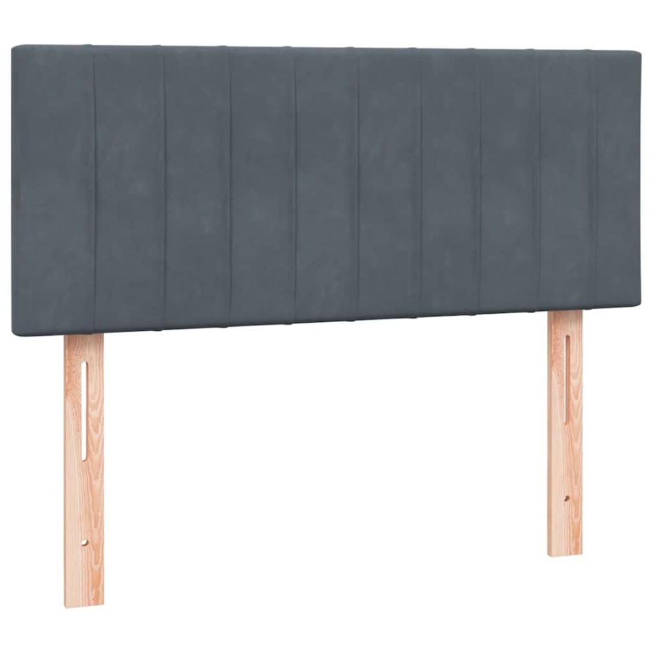 Cama box spring con colchón terciopelo negro 90x220