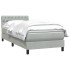 Cama box spring con colchón terciopelo gris claro 90x220